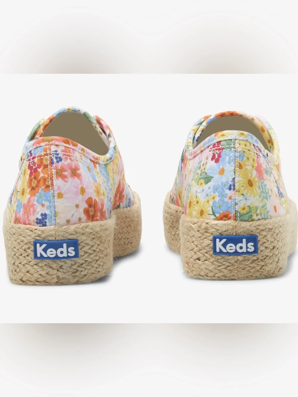 Keds x Rifle Paper Co. Margaux Triple Kick Jute Sole Sneakers SZ 10 Summery Boho